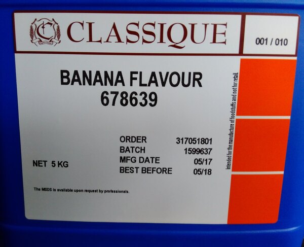 Hương chuối (Banana Flavour) - Singapore - Phụ Gia Thực Phẩm Nhật Thành - Công Ty TNHH Sản Xuất Xuất Nhập Khẩu Nhật Thành